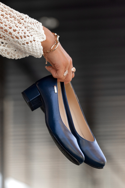 Dámská obuv Dámské lodičky Přírodní kůže 116 Námořnická modř ElitaBut