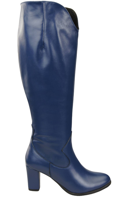 Stylová dámská obuv Navy Blue Stiletto Boots Natural Leather 211 ElitaBut