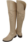 Dámské kozačky Cappuccino Bright Musketeers High over the knee natural leather 638 ElitaBut