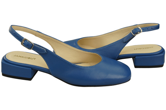 Dámská obuv Sandály modré s plochým podpatkem Přírodní kůže 206 ElitaBut