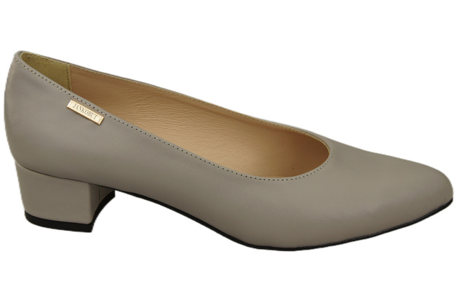 Dámské lodičky Světlý popel s nízkým podpatkem nadčasová elegance a pohodlí 220 ElitaBut