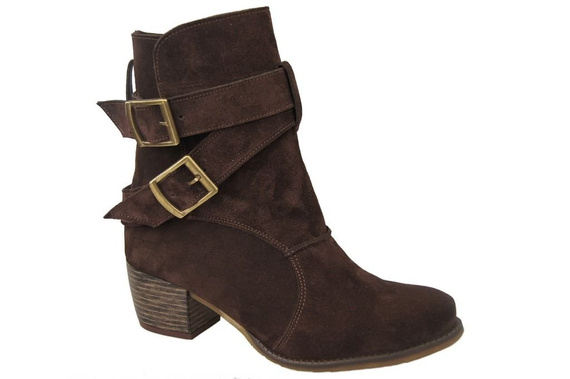 Dámské boty Natural leather Velour Chocolate 119 ElitaBut