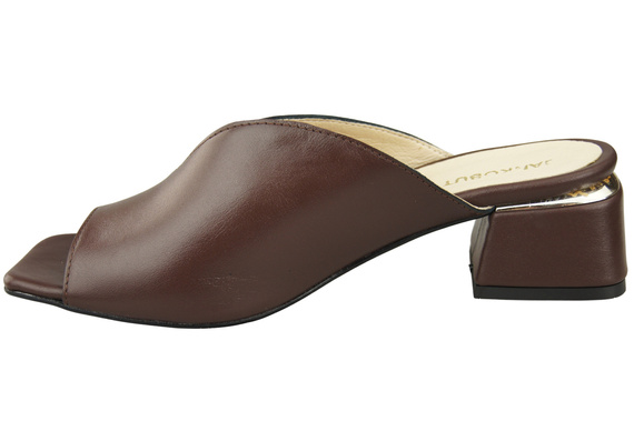 Dámské žabky na podpatku Chocolate Natural Leather 210 ElitaBut