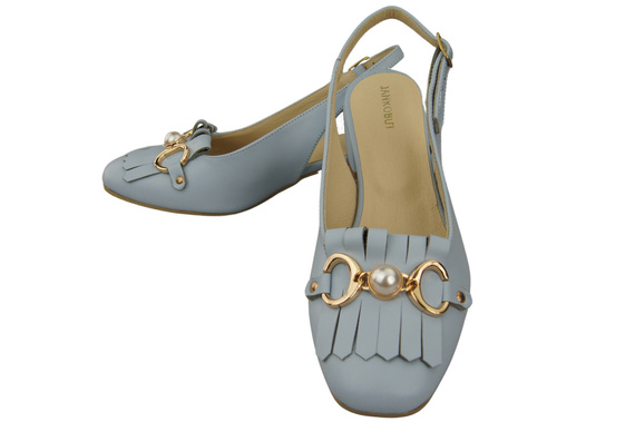 Dámská obuv Sandály světle modré s třásněmi Přírodní kůže 208 ElitaBut