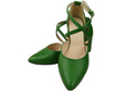 Elegantní Zelená kožené sandály s otevřenými boky na robustním podpatku 218 ElitaBut
