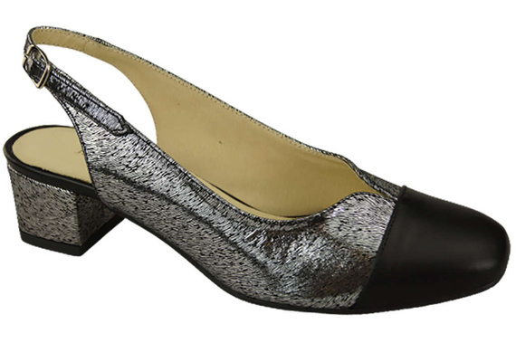 Dámská obuv Sandály Přírodní kůže 165 Black - Silver ElitaBut