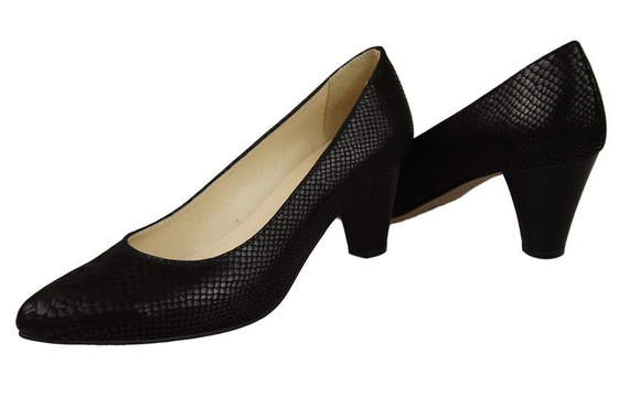 Dámská obuv Dámské kožené lodičky s motivem šupin Černá 927 ElitaBut