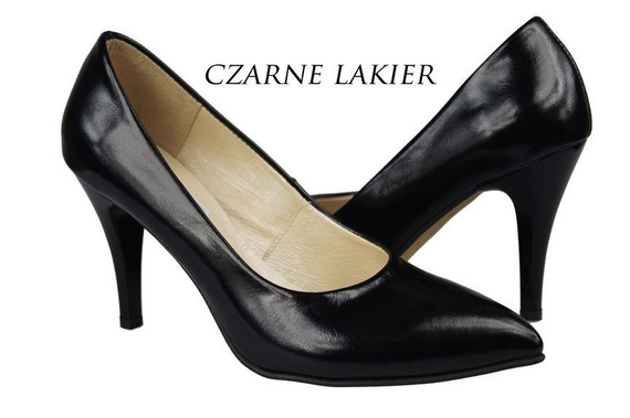 Dámská obuv Dámské lakované lodičky Black Lacquered 816 ElitaBut