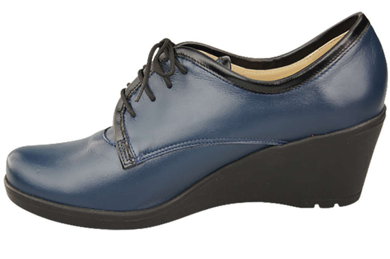 Obuv Dámské vysoké podpatky z přírodní kůže Námořnická modř 181 ElitaBut