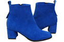 Dámské kotníkové boty Azure z přírodní velurové kůže, stabilní blokový podpatek, se zipem 224 ElitaBut
