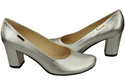 Dámské boty Classic Silver Natural Leather Almond Nose pumps 201 ElitaBut