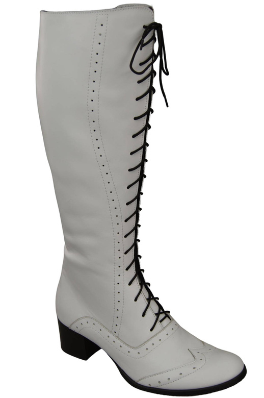 Obuv Dámské bílé šněrovací boty z přírodní kůže 595 ElitaBut