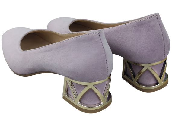 Pohodlné dámské boty Bright Lila lodičky s ozdobným podpatkem Přírodní semišová kůže 219 Od ElitaBut