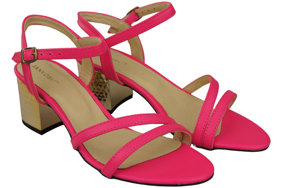 Dámská obuv Neon Pink Natural Leather 197 Smyslně odhalující sandály ElitaBut