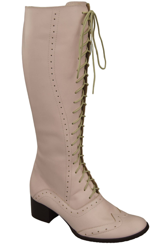 Dámské kozačky Powder pink Šněrování z přírodní kůže 595 ElitaBut