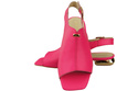 Pohodlné dámské sandály Neon Pink Flat Gold Heel Natural Leather 207 ElitaBut