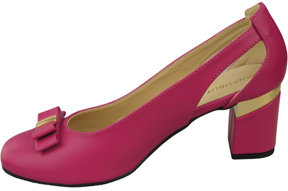 Boty Dámské fialové kožené lodičky s ozdobným podpatkem 199 ElitaBut