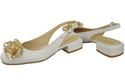 Dámská obuv Bílé sandály s krystaly Přírodní kůže 215 ElitaBut
