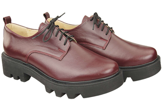 Dámské šněrovací boty Boty Maroon Leather Natural 180 ElitaBut