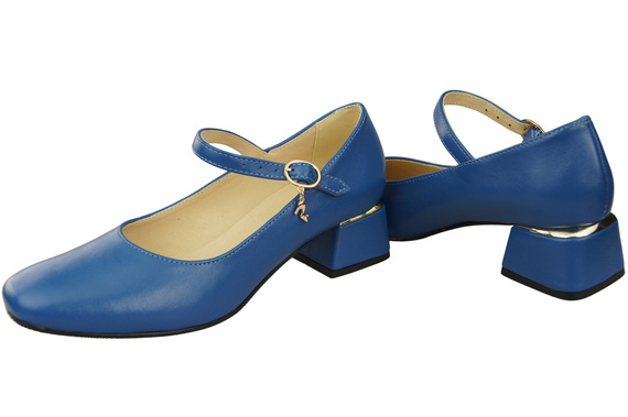 Dámská obuv Dámské lodičky s páskem Modrá přírodní kůže 202 ElitaBut