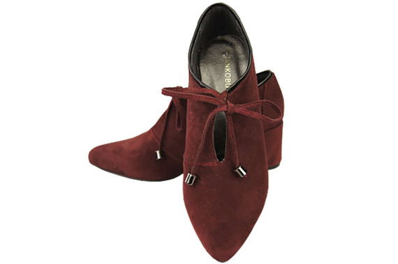 Dámské boty Boty Bordó boty Přírodní velurová kůže 183 ElitaBut