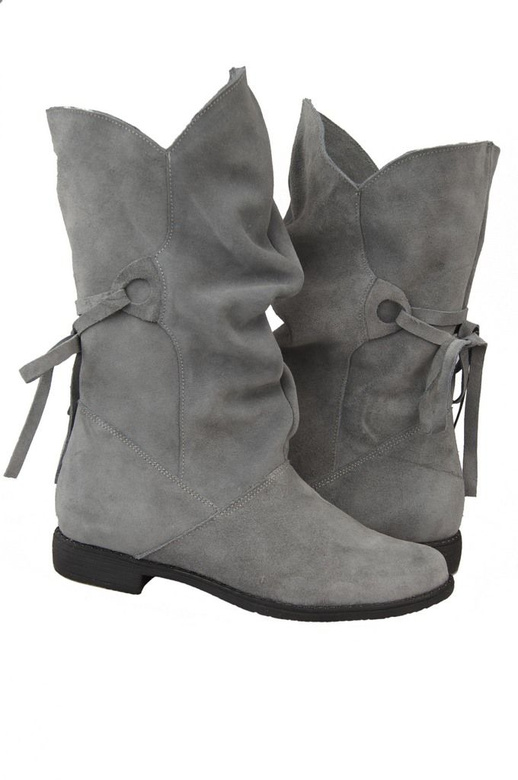 Dámské kozačky Ash kůže Jaro / Podzim přírodní velur 999 L ElitaBut