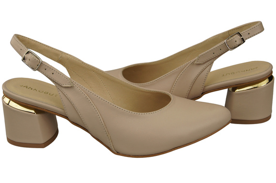 Dámské sandály Cappuccino Bright Natural Leather 196 ElitaBut