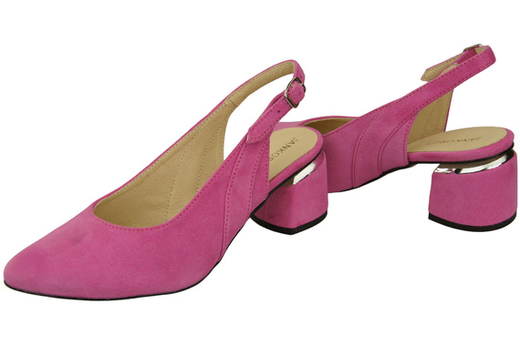 Dámské sandály z přírodní semišové kůže Fuchsiová Elegance a pohodlí 196 Od ElitaBut