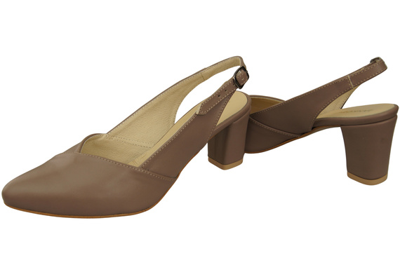 Dámská obuv Sandály Cappuccino Dark on Stiletto Natural Leather 217 ElitaBut