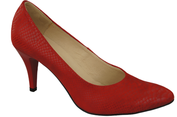 Dámská obuv Červené lodičky Hadí motiv Přírodní kůže 150 ElitaBut