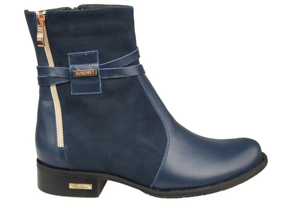 Dámská obuv Přírodní kožené kozačky Námořnická modrá 885 ElitaBut