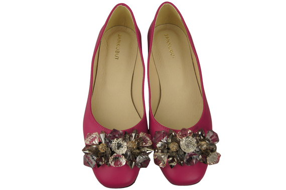 Dámské fialové lodičky s krystaly z přírodní kůže 216 ElitaBut