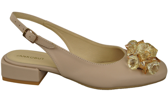 Dámská obuv Sandály Cappuccino Bright with Crystals Přírodní kůže 215 ElitaBut