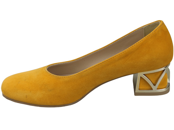 Pohodlné dámské boty Mango lodičky s ozdobným podpatkem Přírodní semišová kůže 219 Od ElitaBut