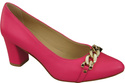 Klasické dámské boty Neon Pink Natural Leather pumps with Gold Ornamental Chain 200 ElitaBut