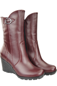 Obuv Dámské boty na platformách z přírodní kůže Maroon 750 ElitaBut