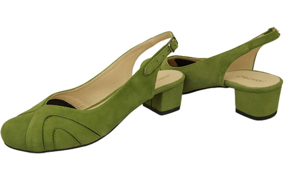 Dámská obuv Sandály přírodní kůže semišová pistácie 842 Z ElitaBut