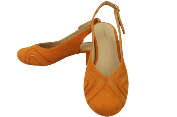 Dámská obuv Přírodní semišové sandály Oranžová 842 Z ElitaBut