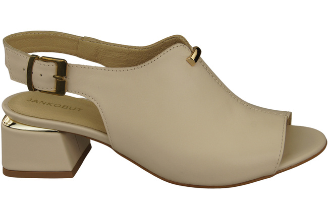 Dámská obuv Sandály Béžová zlatá přezka Přírodní kůže 198 ElitaBut