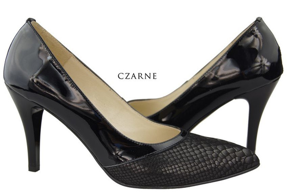 Dámská obuv Dámské lodičky s motivem šupin Přírodní kůže Černá 951 ElitaBut