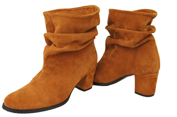 Dámská obuv Přírodní kožené kozačky Červená 986 ElitaBut