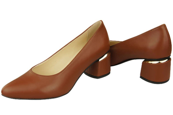 Dámská obuv Hnědé lodičky Přírodní kůže 143 ElitaBut