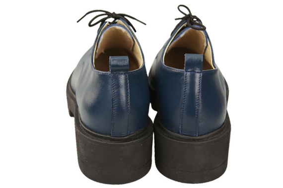 Obuv Dámské šněrovací polobotky Navy Blue Leather Natural 180 ElitaBut