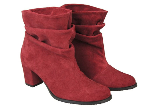 Dámská obuv Přírodní kůže Maroon kozačky 986 ElitaBut