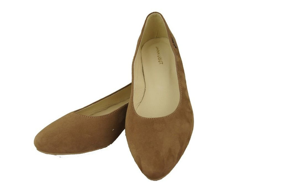 Dámské baleríny Olive Leather Natural Suede 131 ElitaBut