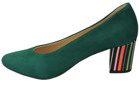 Dámská obuv Malachite Natural Suede Leather Decorative Heel 158 With ElitaBut