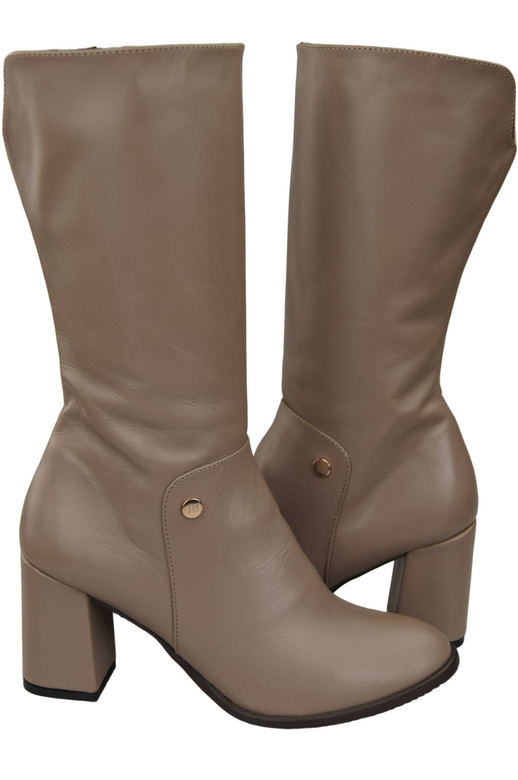 Obuv Dámské kozačky Cappuccino Dark to Half Calf přírodní kůže 189 ElitaBut