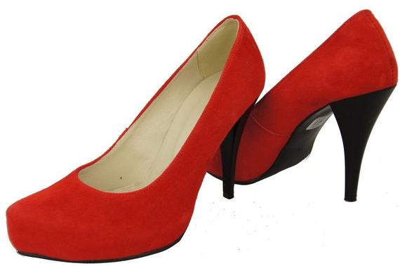 Dámská obuv Červená semišová přírodní kůže 644 ElitaBut