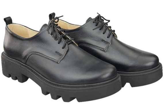 Dámská obuv se šněrováním Obuv z černé kůže Natural 180 ElitaBut