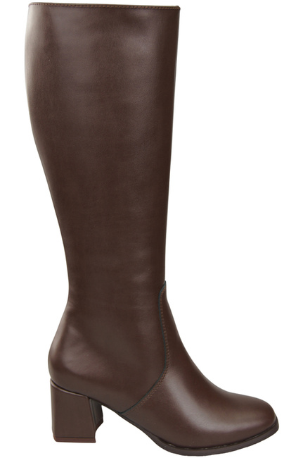 Pohodlné dámské boty Chocolate Low Heel Natural Leather 212 ElitaBut